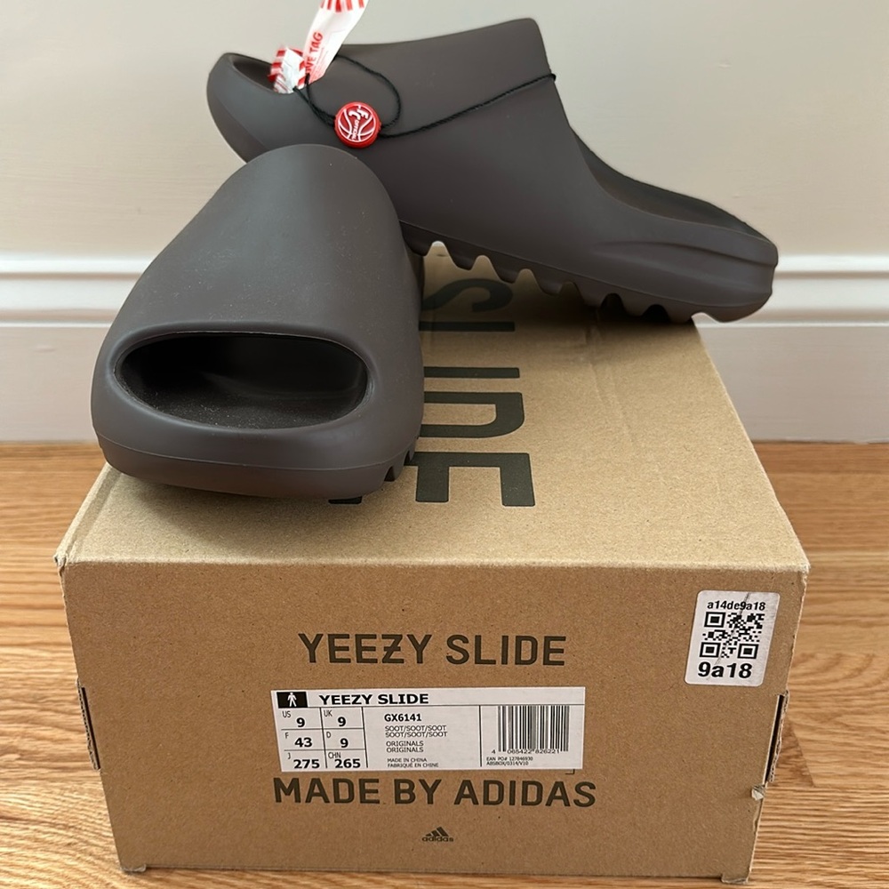 Adidas Yeezy Slides, Color: Soot, Size 9